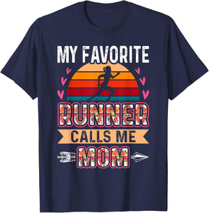 My Favorite Cross Country Runner Calls Me Mom Funny T-Shirt - T-Shirt | Navy