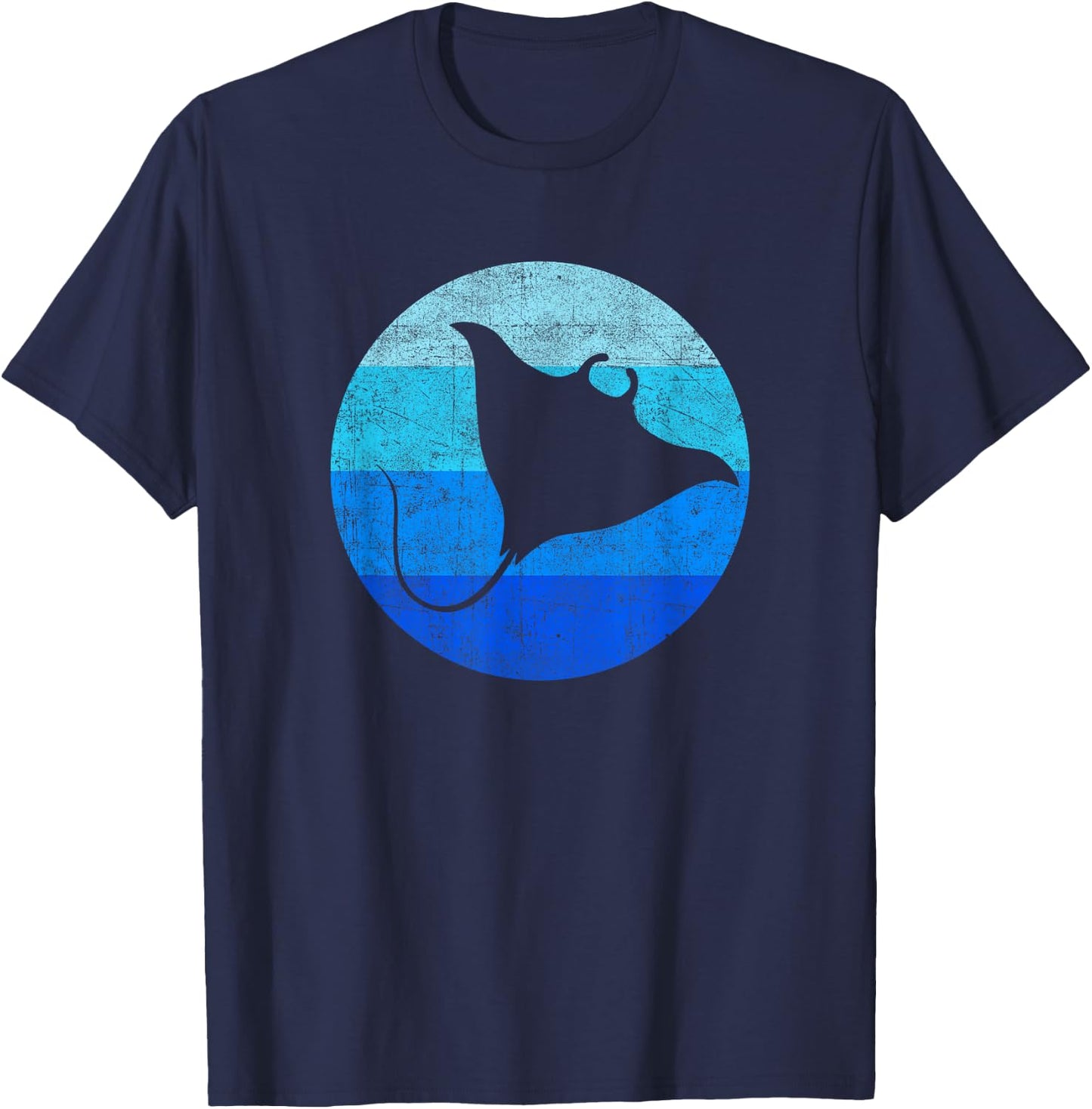 Vintage Stingray Manta Ray Hawaii Ocean Animals Boys Girls T-Shirt - T-Shirt | Navy