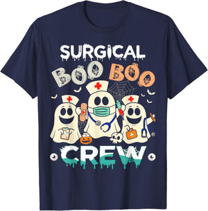 Surgical Boo Crew Ghost Surgery Nurse Halloween Women T-Shirt - T-Shirt | Navy