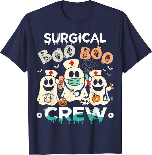 Surgical Boo Crew Ghost Surgery Nurse Halloween Women T-Shirt - T-Shirt | Navy