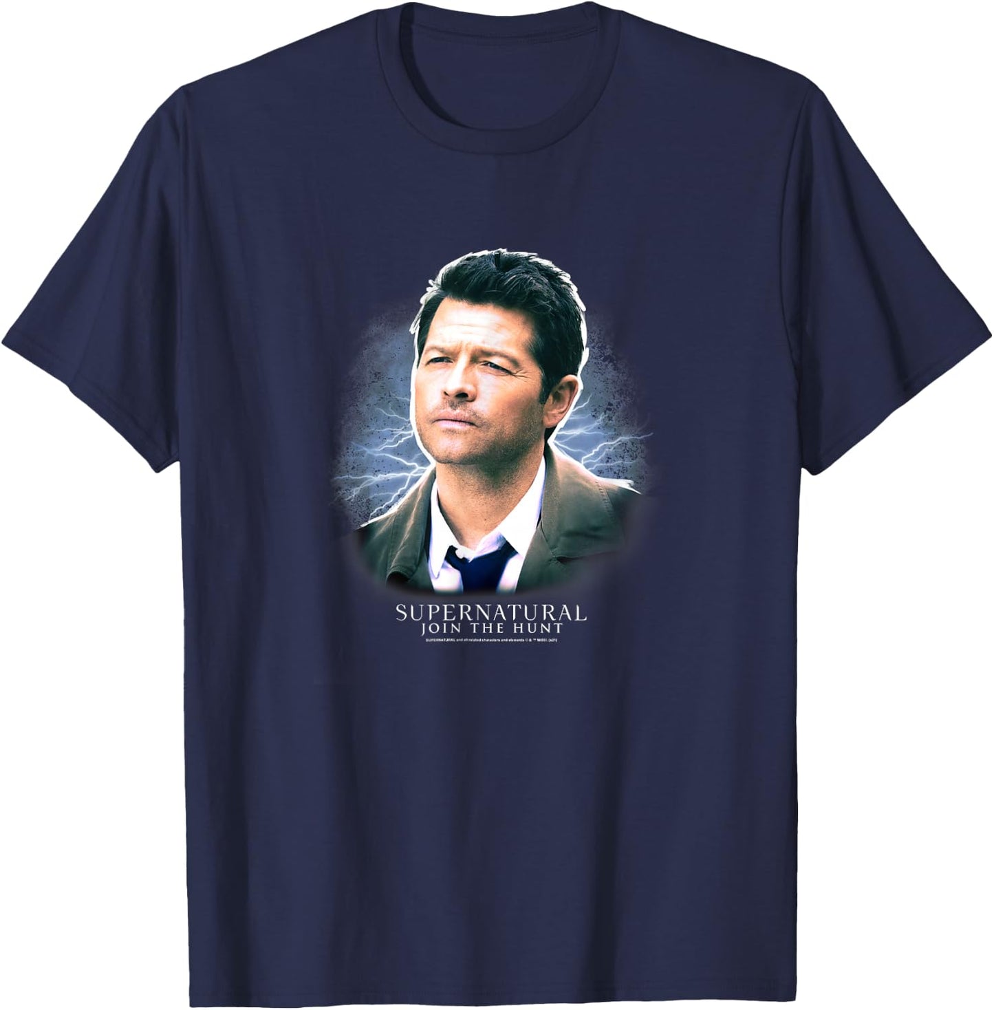 Supernatural Castiel Join The Hunt Vignette T-Shirt - T-Shirt | Navy