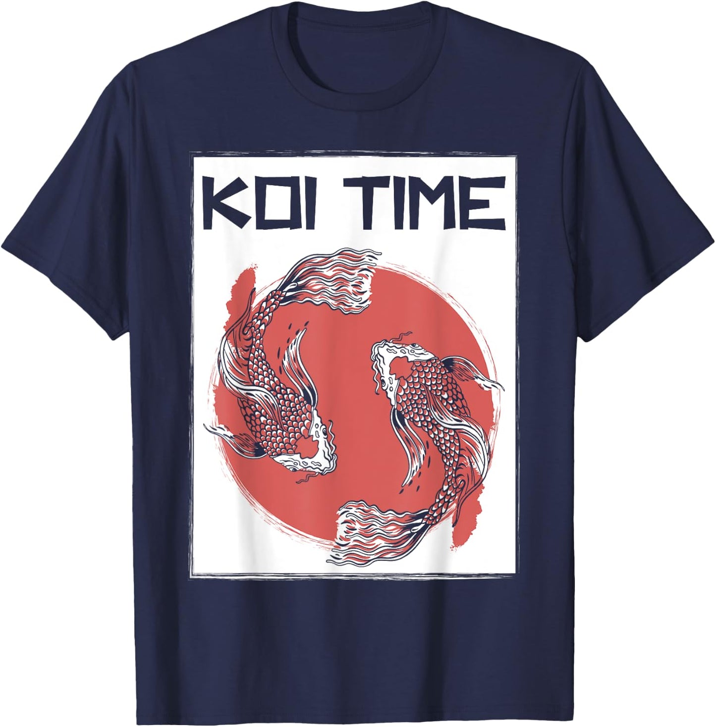 Koi Time Koi Fish Japanese Carp T-Shirt - T-Shirt | Navy