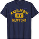 Massapequa NY New York Gym Style Distressed Amber Print T-Shirt - T-Shirt | Navy