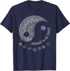 Ying Yang Chakra Spirit Spiritual Balance Mind T-Shirt - T-Shirt | Navy