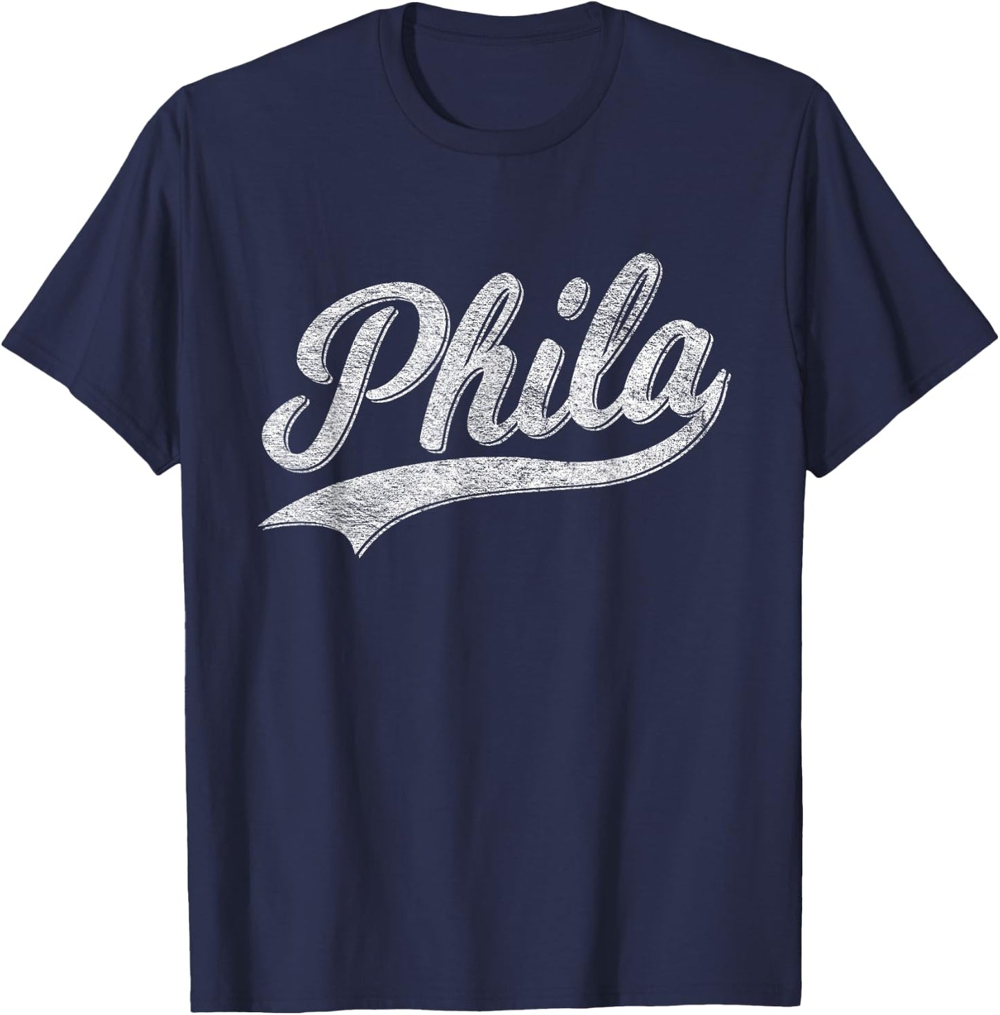 Philadelphia Phila Varsity Script Sports Jersey Style T-Shirt - T-Shirt | Navy