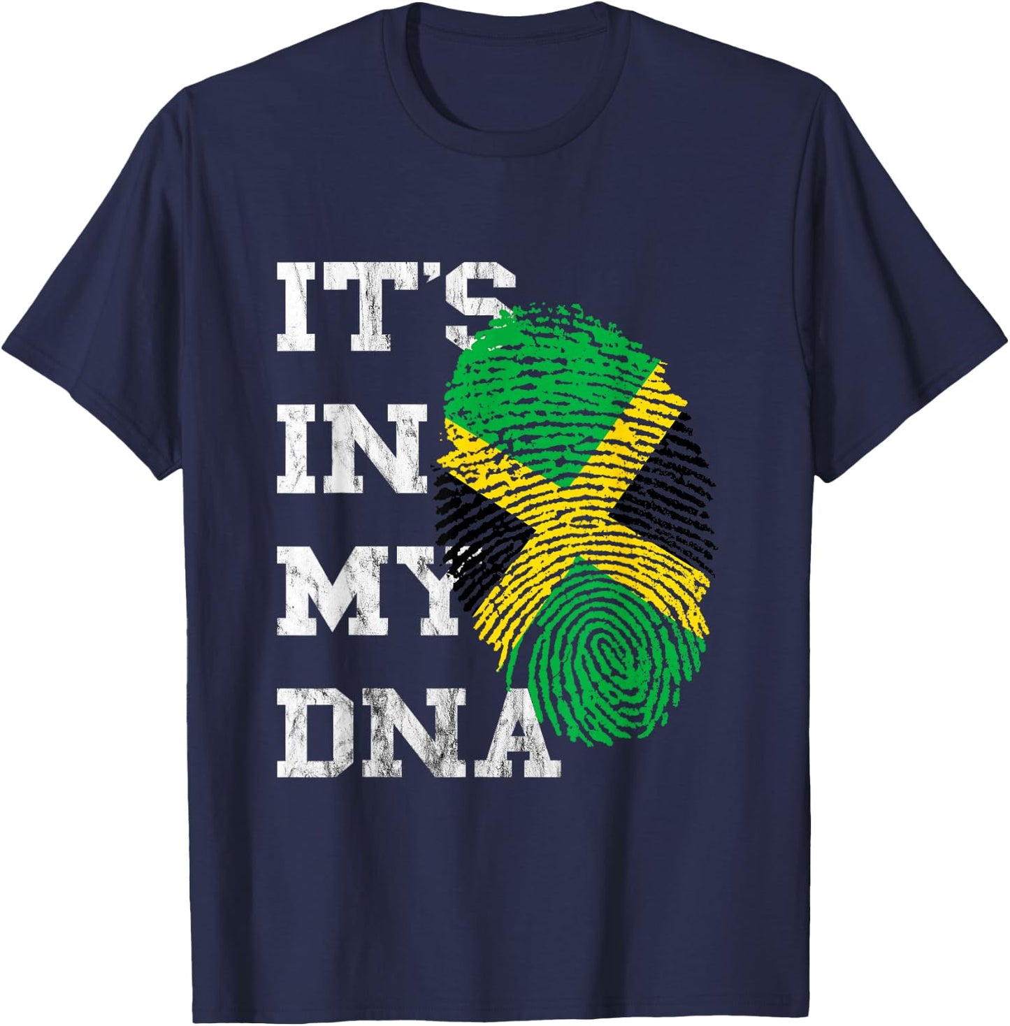 It is in My DNA Jamaica Genetics Jamaican Roots T-Shirt - T-Shirt | Navy