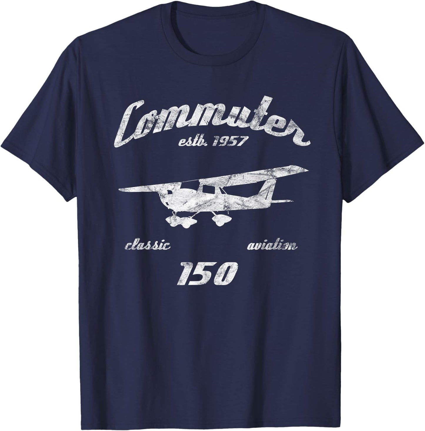 C150 Commuter Airplane C-150 Classic Aviation Vintage Pilot T-Shirt - T-Shirt | Navy