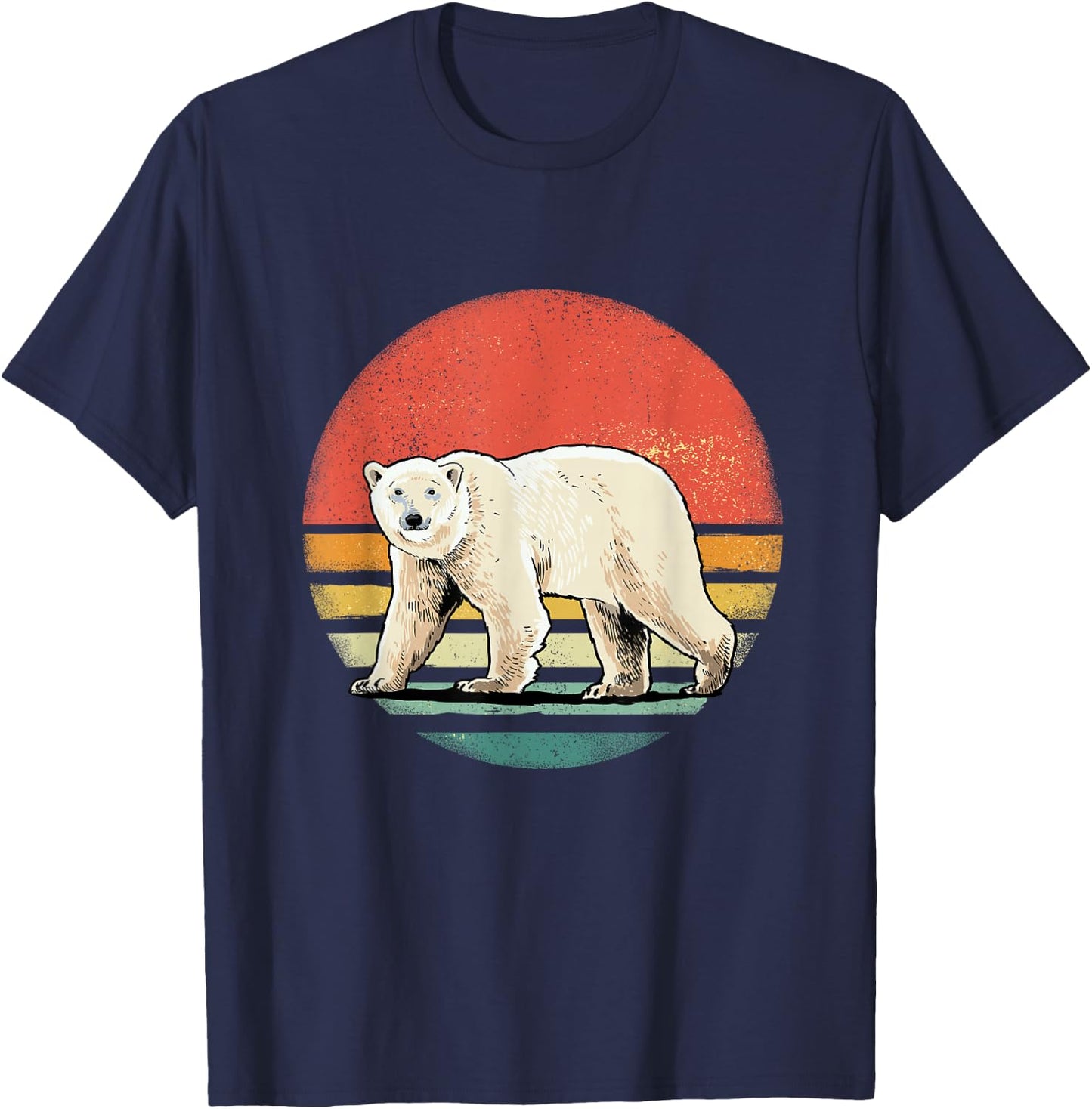 Vintage Polar Bear Retro Arctic Animal Bear Lover T-Shirt - T-Shirt | Navy