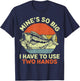 Funny Fishing Mine's Big Use Two Hands Bass Fish Dad T-Shirt - T-Shirt | Navy