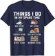 Things I Do In My Spare Time Read Books Buy Books Reader T-Shirt - T-Shirt | Navy