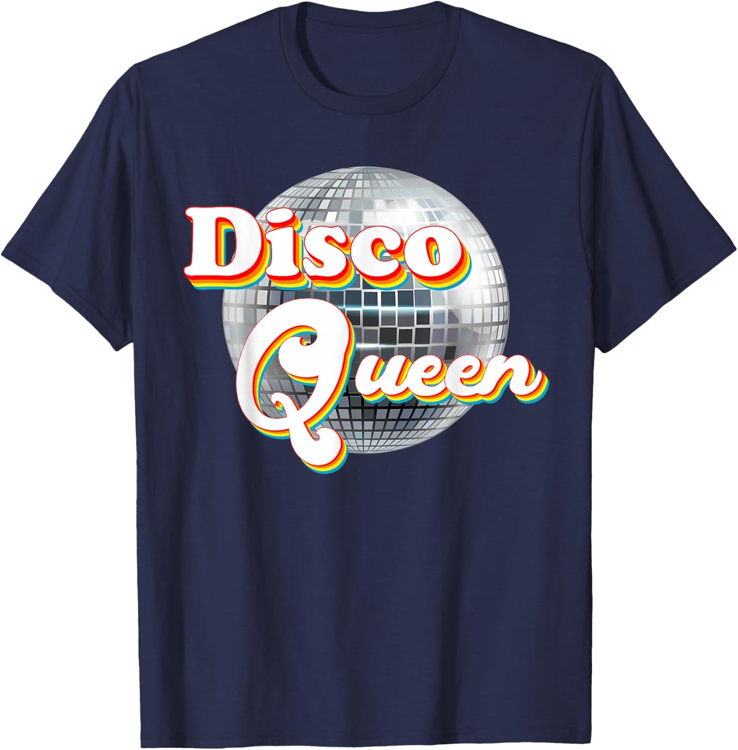 Disco Queen - 70's Disco Themed Vintage Seventies Costume T-Shirt - T-Shirt | Navy
