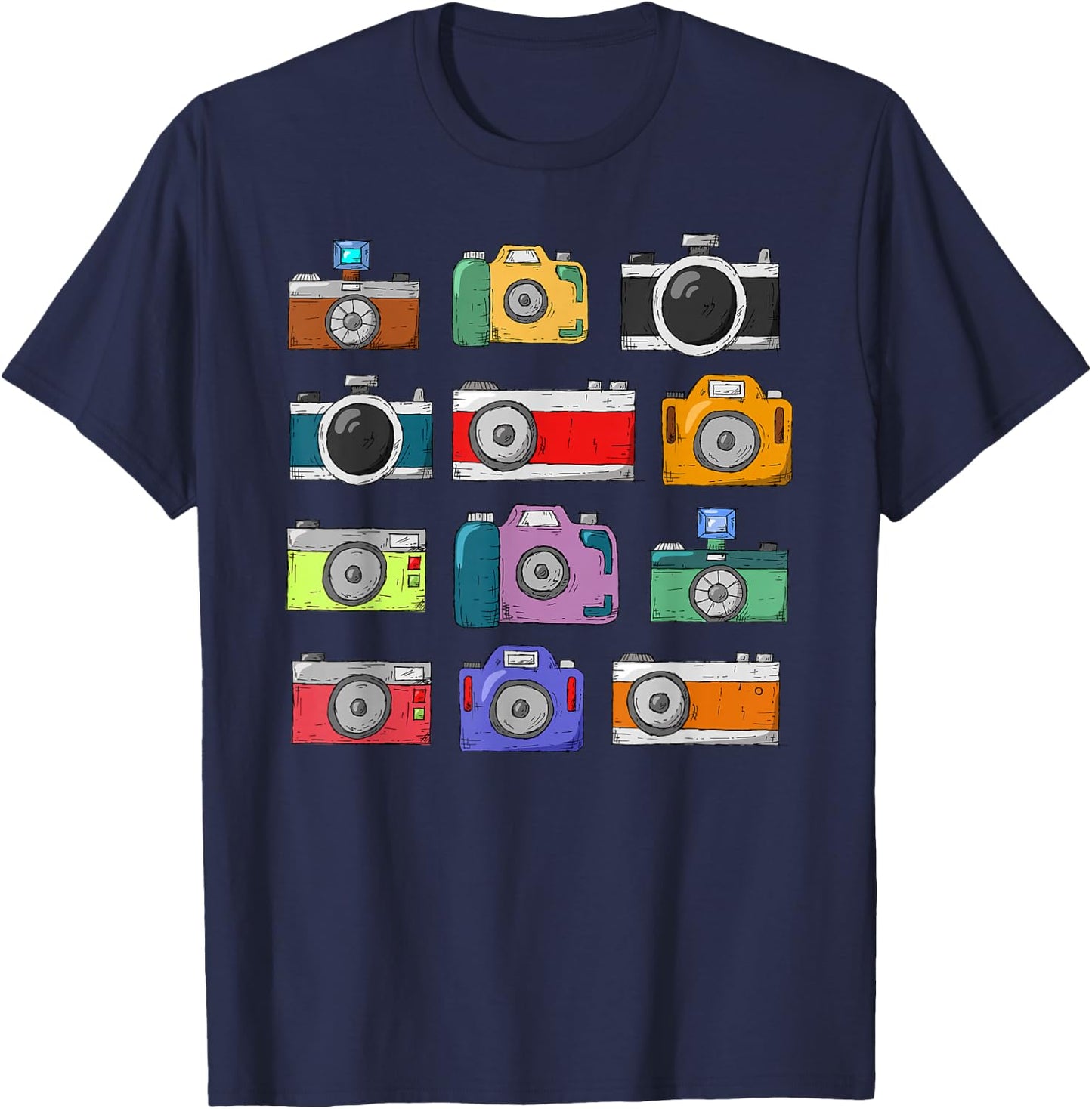 Photographer Camera Photography Retro Journalist T-Shirt - T-Shirt | Navy