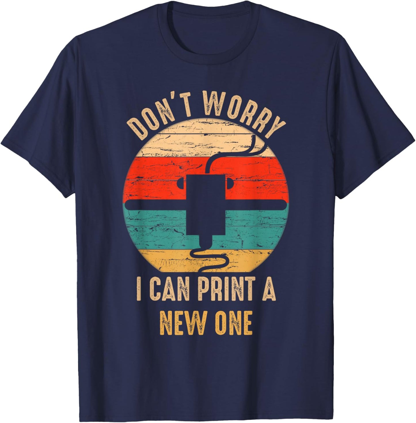 Vintage Retro 3D Printer Gift for Geeks T-Shirt - T-Shirt | Navy