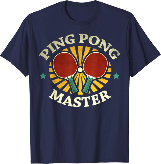 Funny Ping Pong Master Gift Table Tennis Player Men Women T-Shirt - T-Shirt | Navy