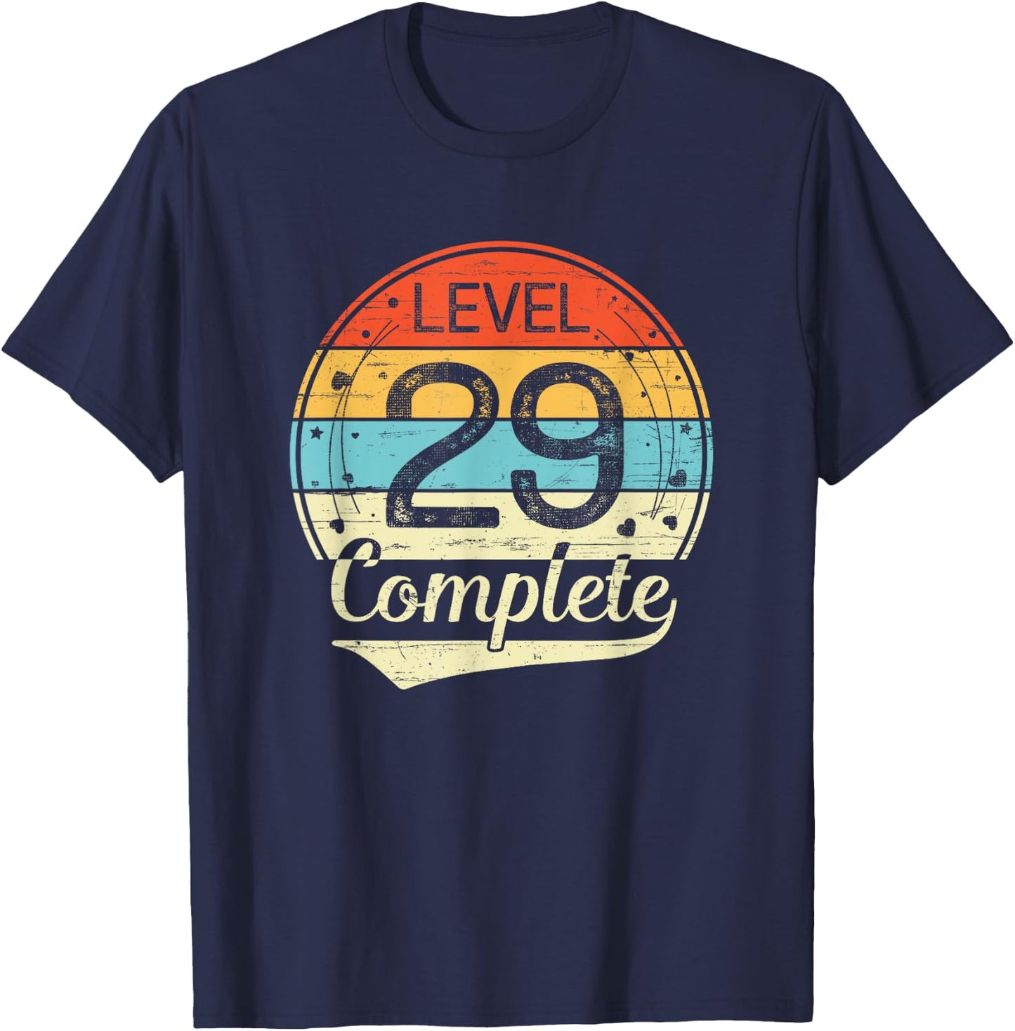 Level 29 Complete Retro 29th Wedding Anniversary T-Shirt - T-Shirt | Navy