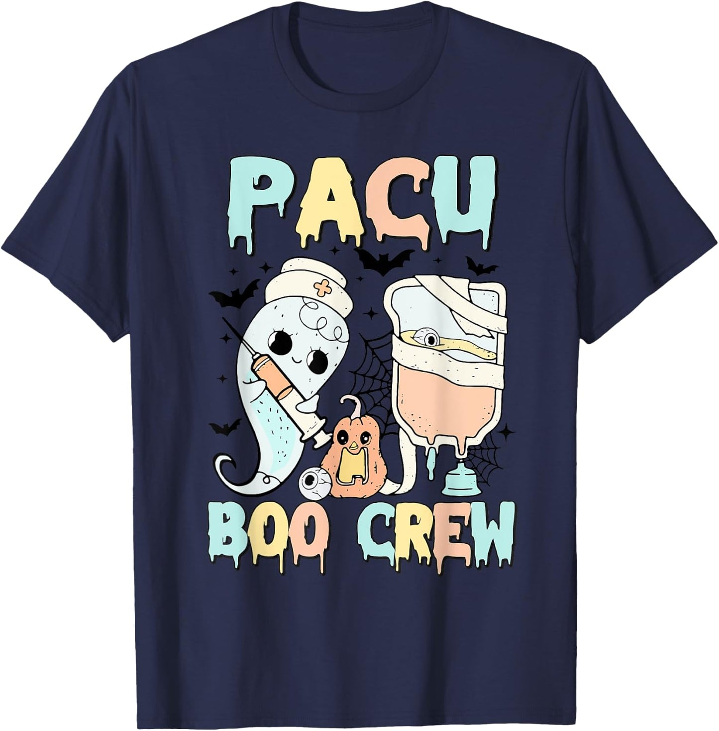 PACU Boo Crew Stethoscope PACU Nurse Halloween Costume T-Shirt - T-Shirt | Navy