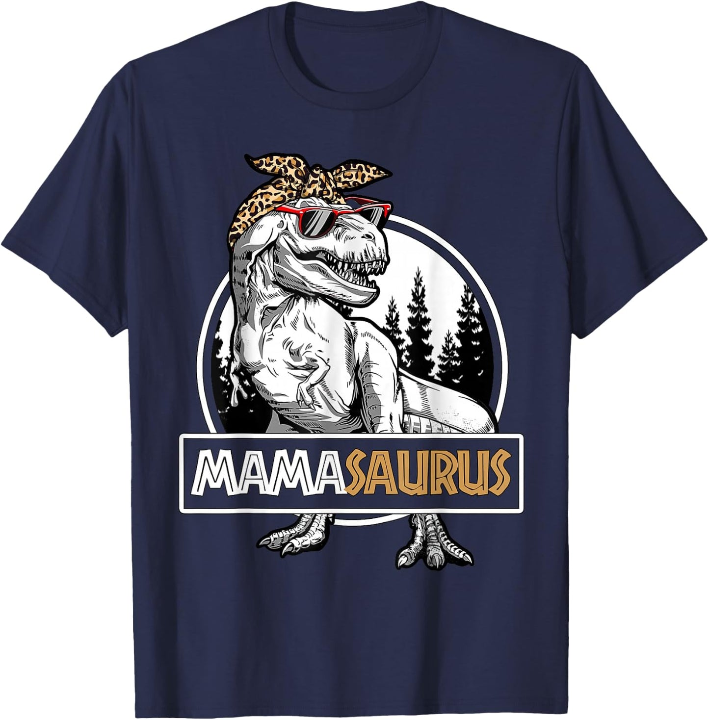 Mamasaurus T Rex Dinosaur Mama Saurus Family Matching Women T-Shirt - T-Shirt | Navy