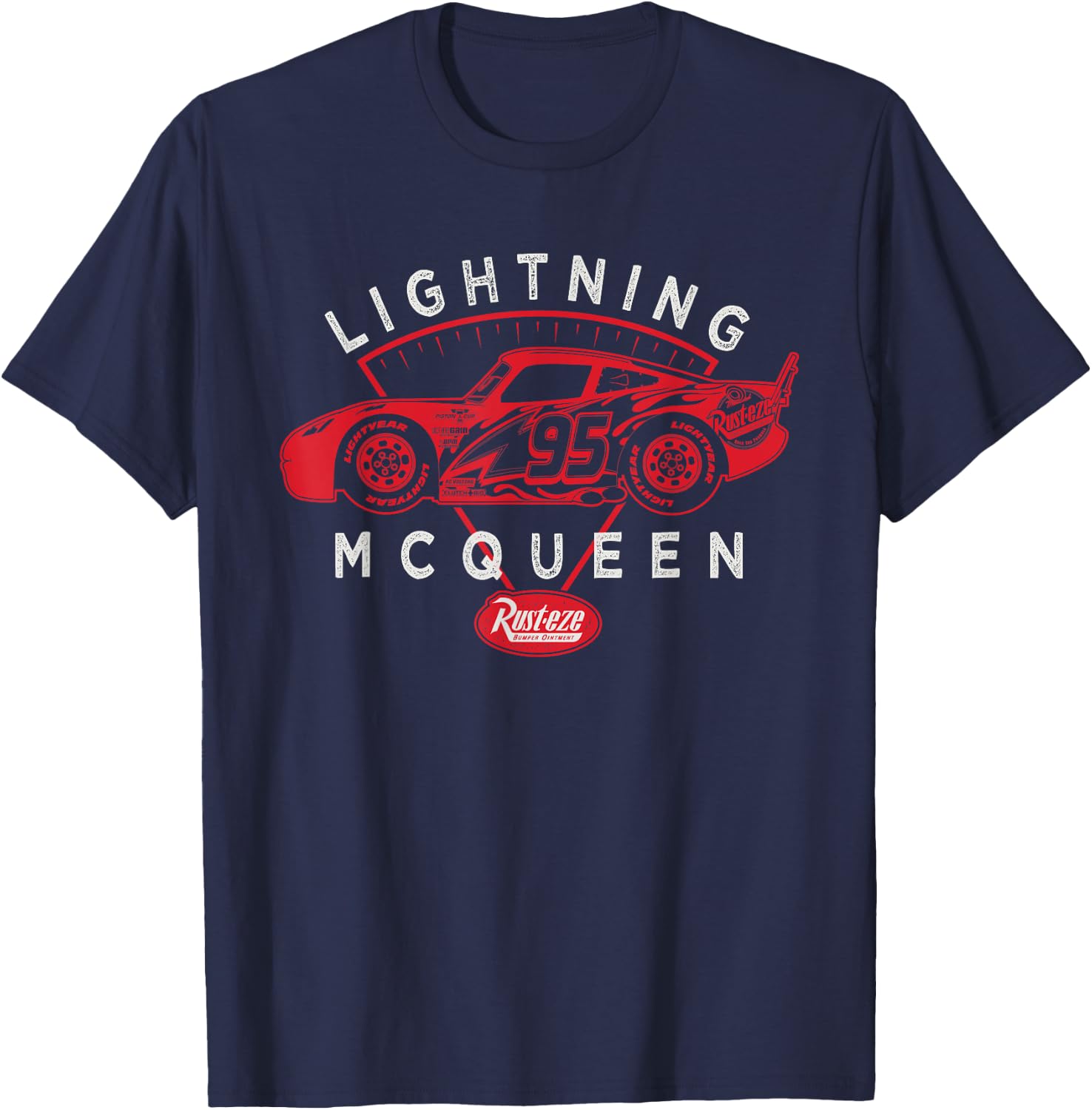 Disney and Pixar's Cars Lightning McQueen Rust-Eze Logo T-Shirt - T-Shirt | Navy