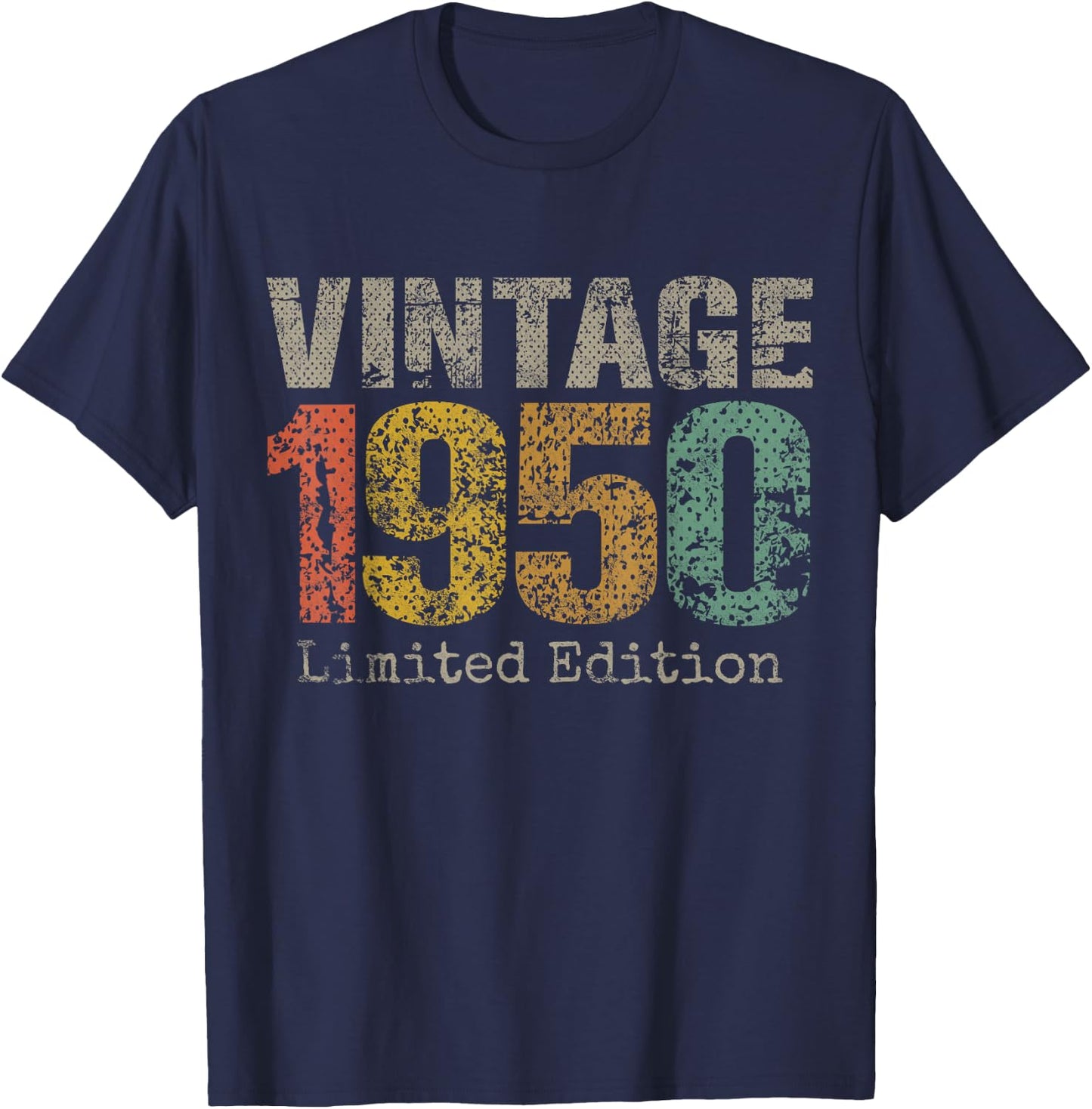 Vintage 1950 Limited Edition 75th Birthday Gifts 75 Year Old T-Shirt - T-Shirt | Navy
