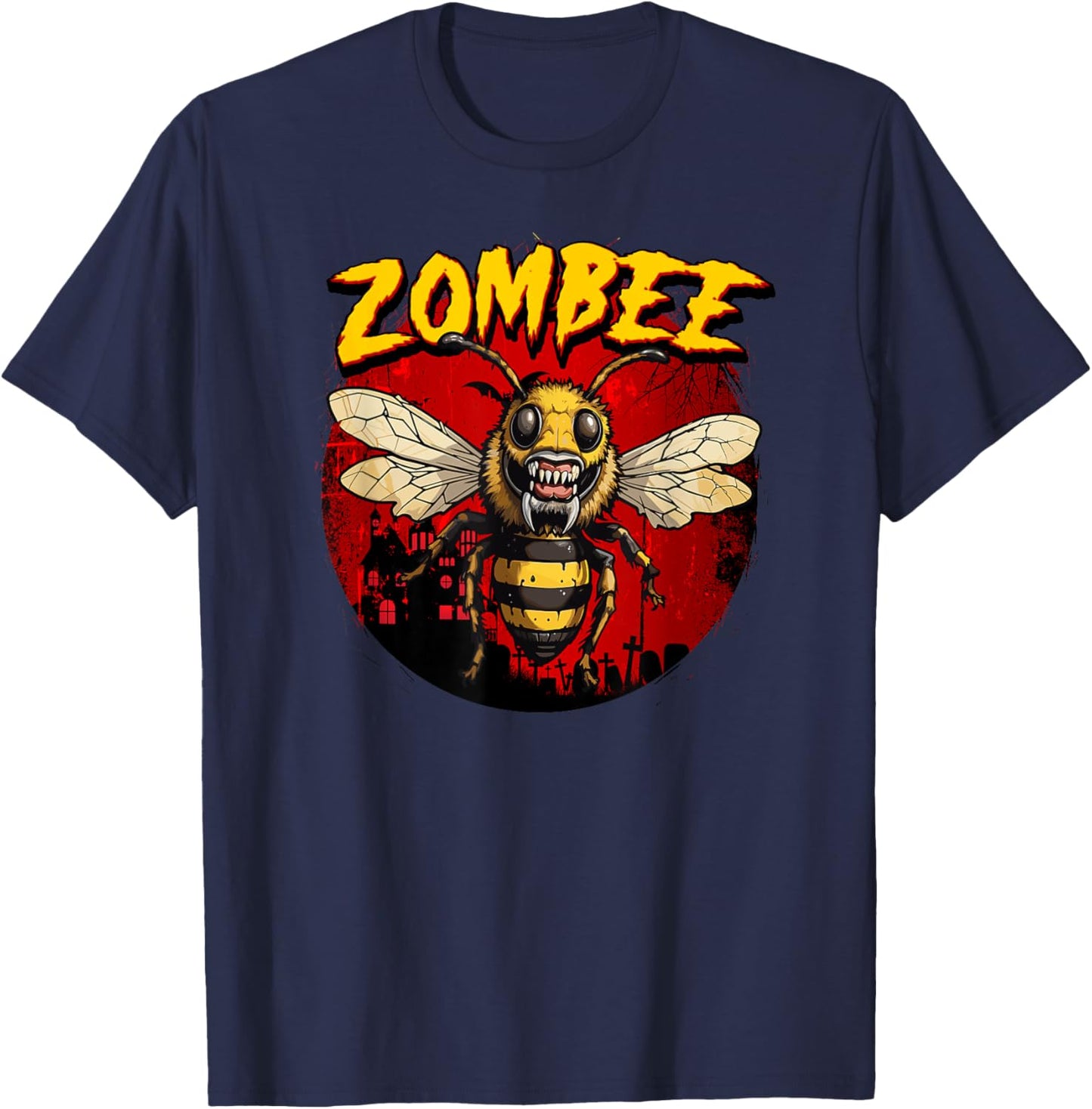Zombee Zombie Bee Spooky Halloween Bee Costume T-Shirt - T-Shirt | Navy