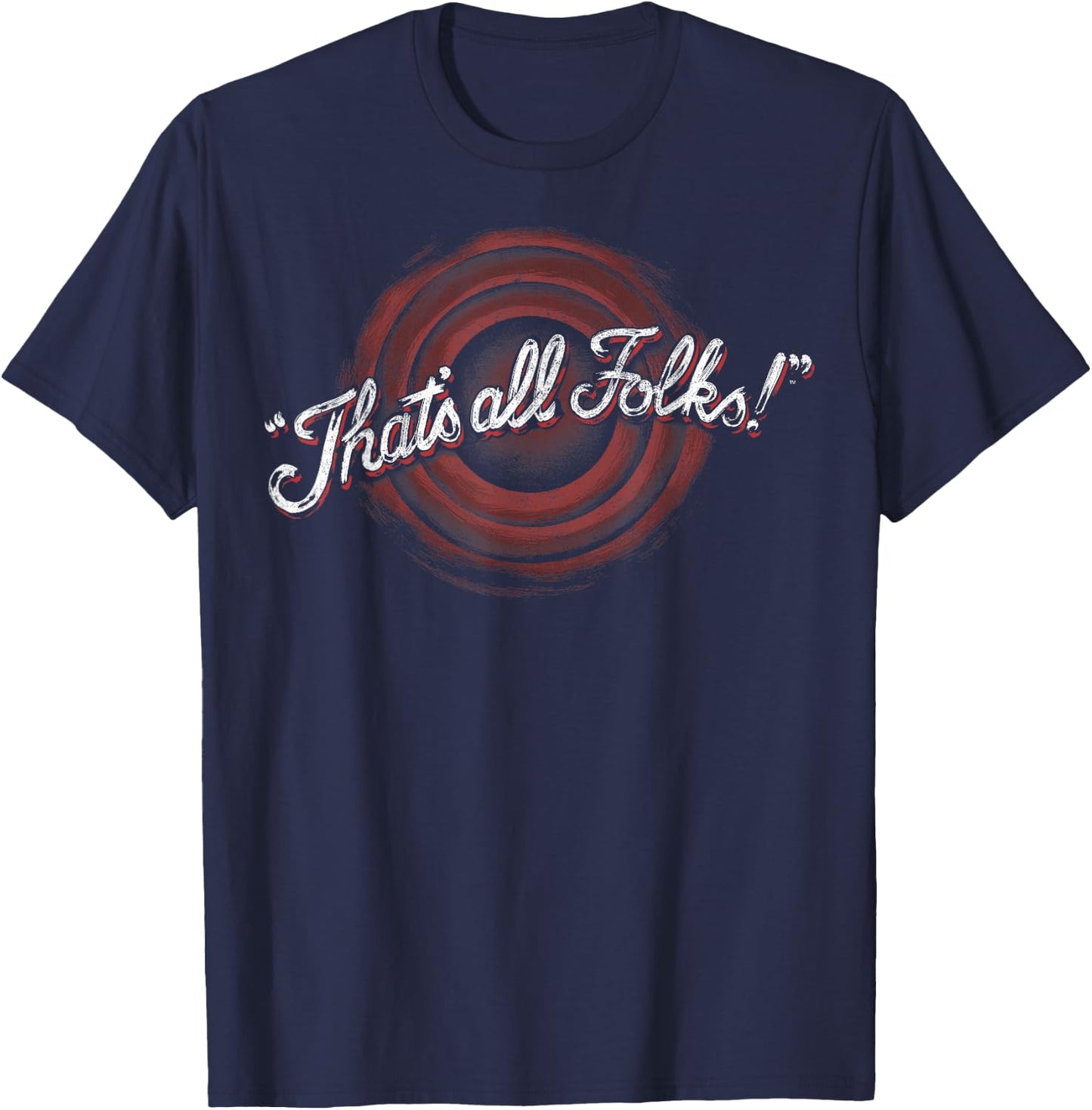 Looney Tunes Classic Thats All Folks T-Shirt - T-Shirt | Navy