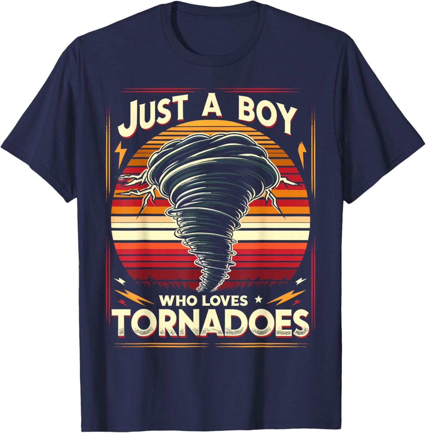 Just a Boy who loves Tornadoes Storm Chaser Meteorology T-Shirt - T-Shirt | Navy