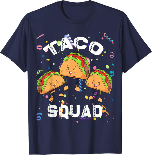 Taco Squad Mexican Party Lover Cinco De Mayo Crew Men Women T-Shirt - T-Shirt | Navy