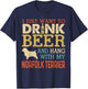 Norfolk Terrier Dad Drink Beer Hang With Dog Funny Vintage T-Shirt - T-Shirt | Navy
