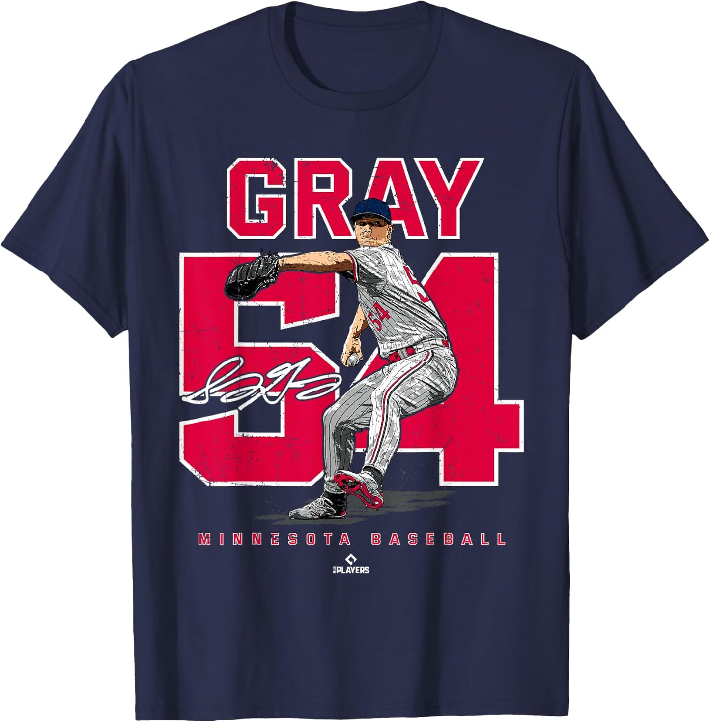 Number and Portrait Sonny Gray Minnesota MLBPA T-Shirt - T-Shirt | Navy