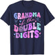 Grandma Of The Double Digits Daughter Groovy Mama Retro T-Shirt - T-Shirt | Navy