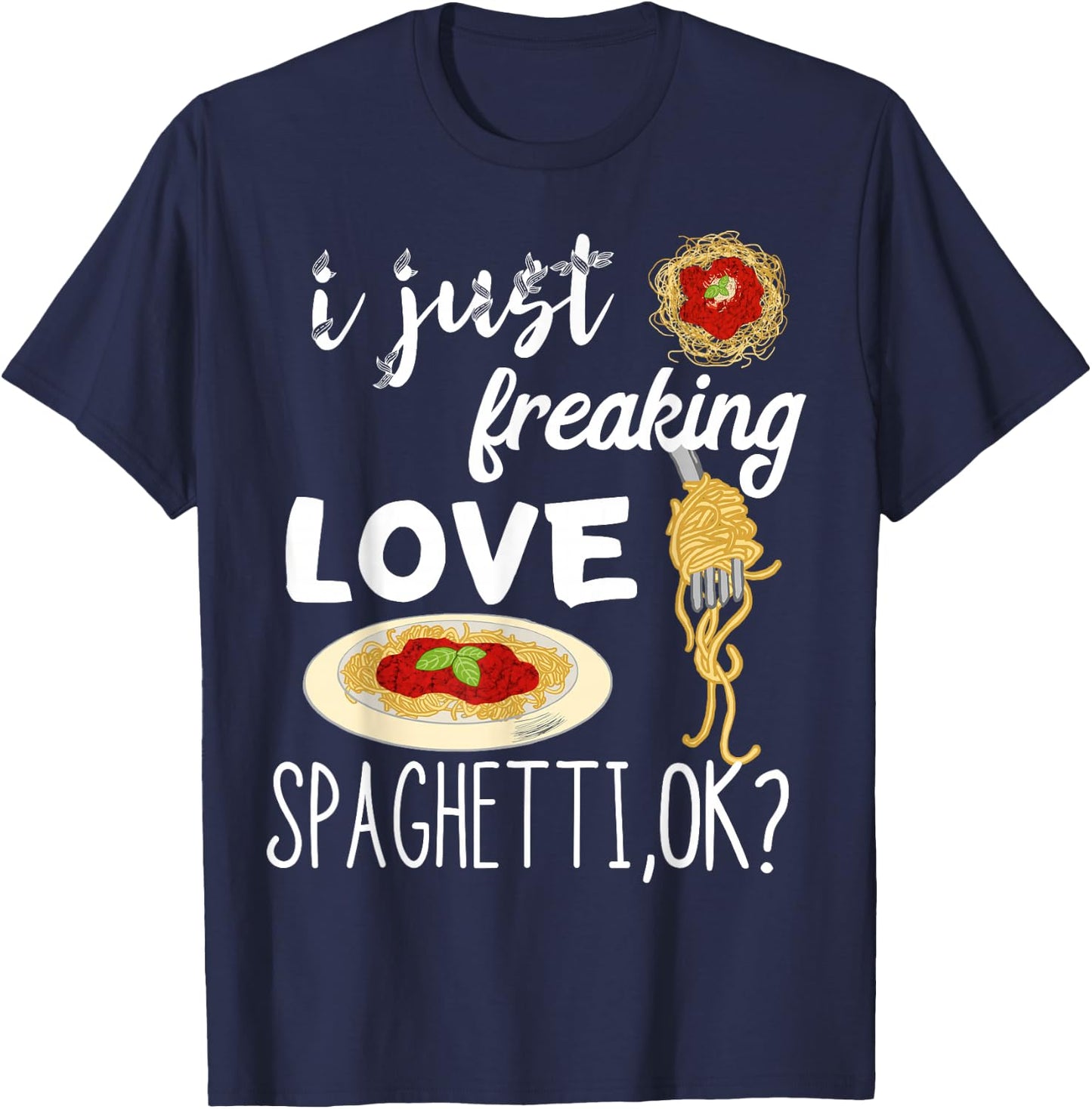 Italian Spaghetti Italian Pasta Noodle Love Chef T-Shirt - T-Shirt | Navy