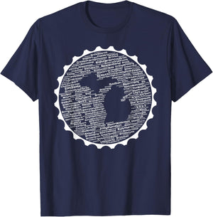 Cracked Toad Design Co. Michigan Breweries - -Adults, Black, Small T-Shirt - T-Shirt | Navy
