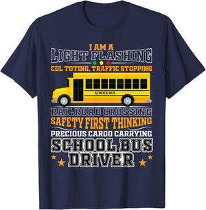 Railroad Crossing School Bus Driver Design for a Bus Driver T-Shirt - T-Shirt | Navy
