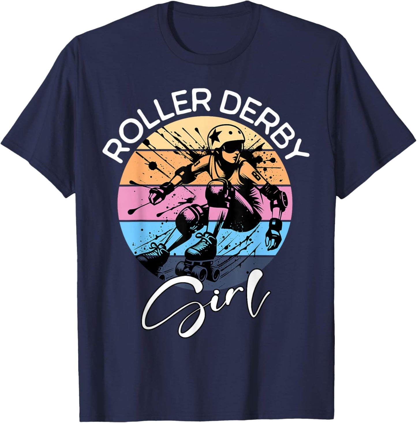 Roller Derby Girl Playing Roller Derby T-Shirt - T-Shirt | Navy