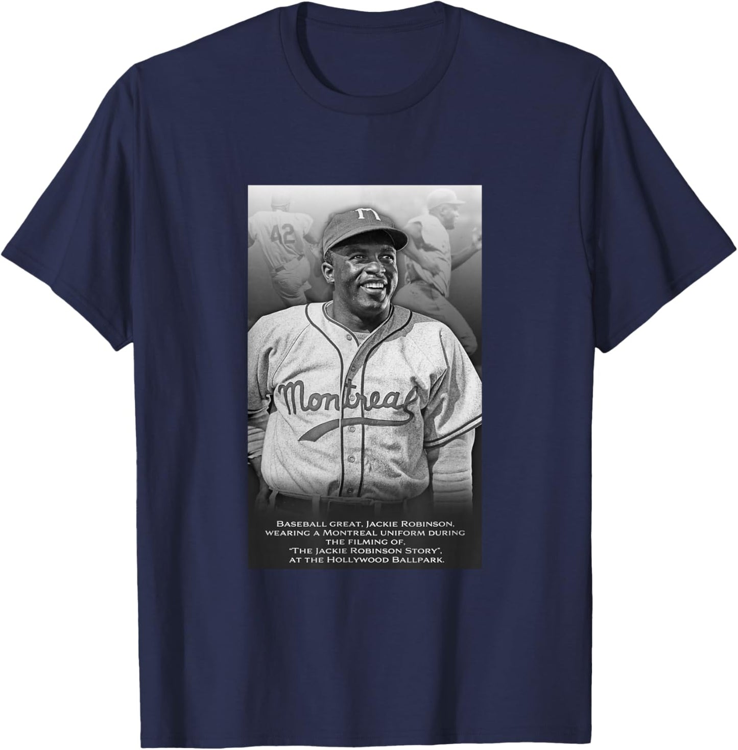Jackie Robinson_Baseball_030 T-Shirt - T-Shirt | Navy