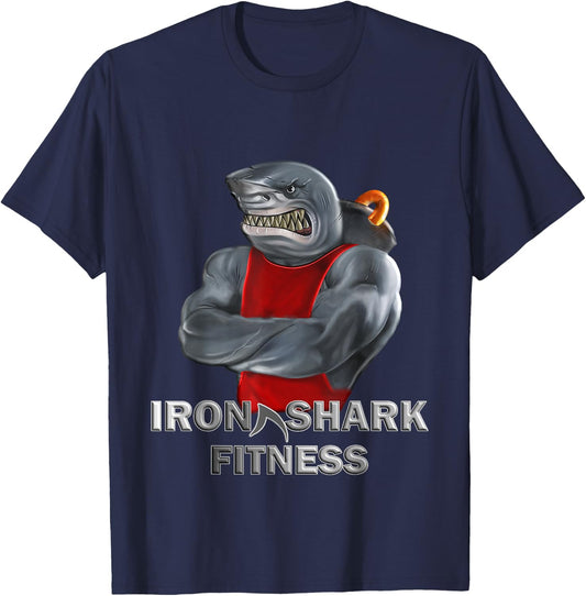 Iron Shark Fitness GYM Bodybuilding Kraft Training T-Shirt - T-Shirt | Navy
