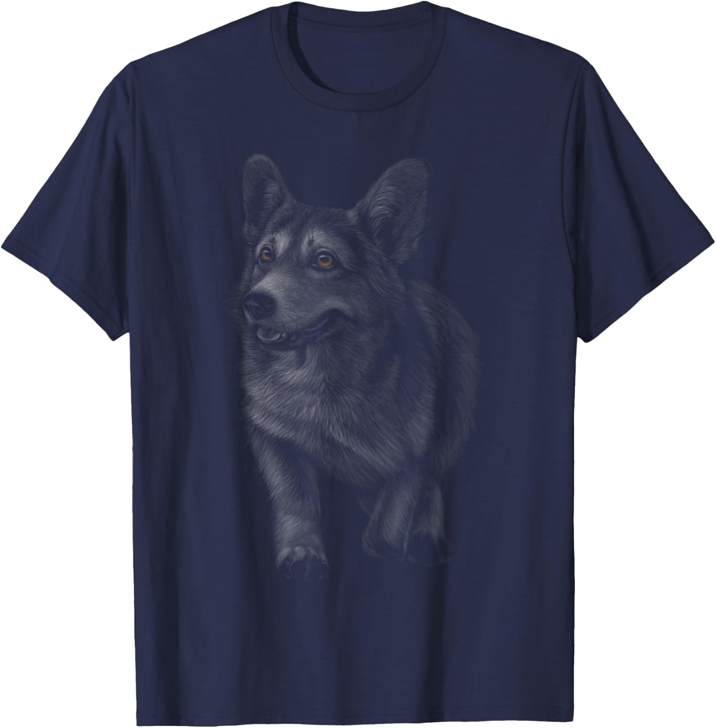 Corkie gift apparel women - Novelty Corgi Corky Dog T-Shirt - T-Shirt | Navy