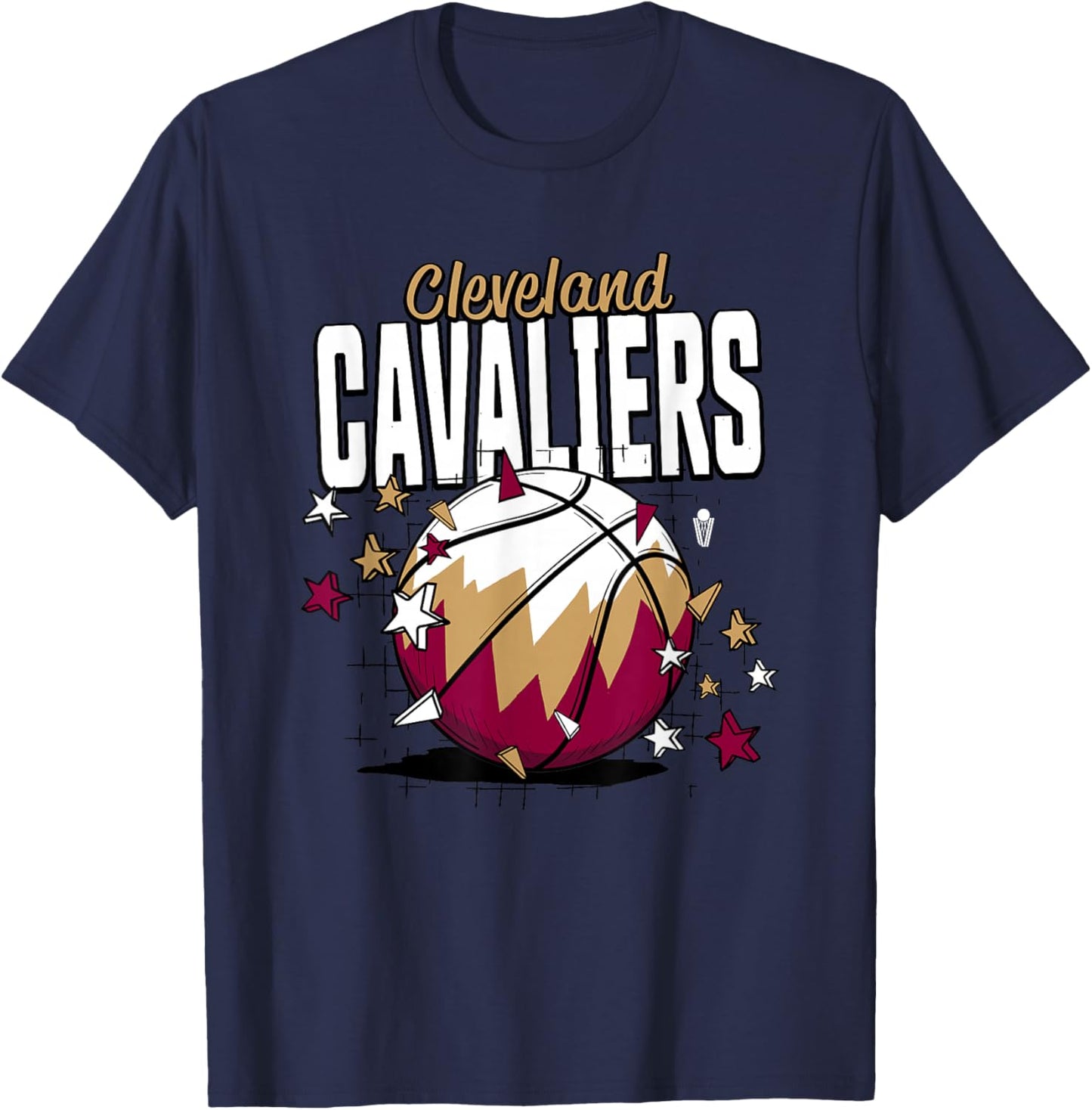 NBA Cleveland Cavaliers Basketball Doodle Stars T-Shirt - T-Shirt | Navy