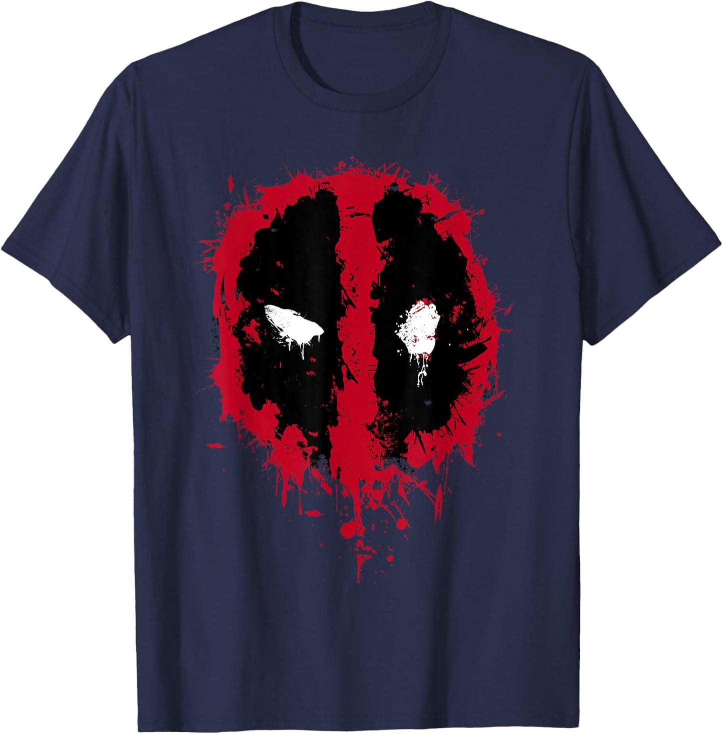 Marvel Deadpool Paint Splatter Logo T-Shirt - T-Shirt | Navy