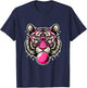 Pink Tiger with Glasses and Bubblegum T-Shirt - T-Shirt | Navy