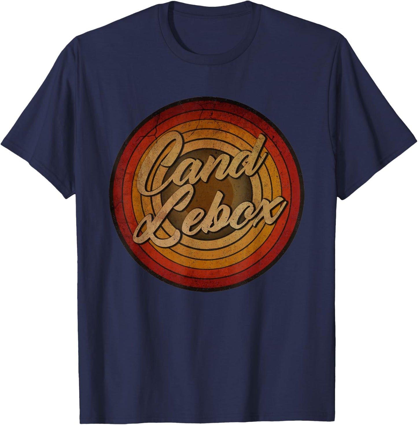 Circle Retro Faded Candle-box Musician Vintage Cassette Rock T-Shirt - T-Shirt | Navy