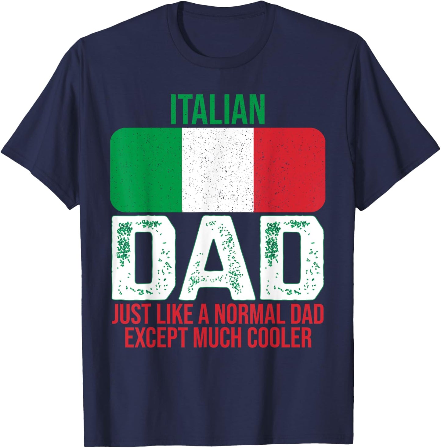 Vintage Italian Dad Italy Flag Design For Father's Day T-Shirt - T-Shirt | Navy