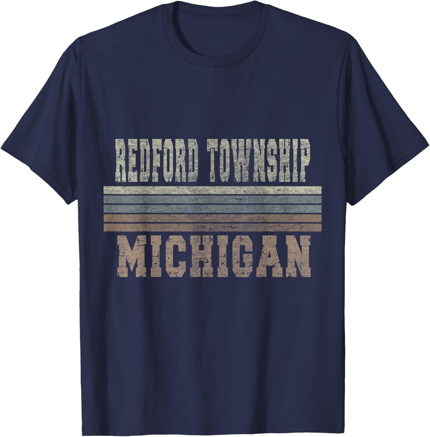 Retro Redford Township Michigan T-Shirt - T-Shirt | Navy
