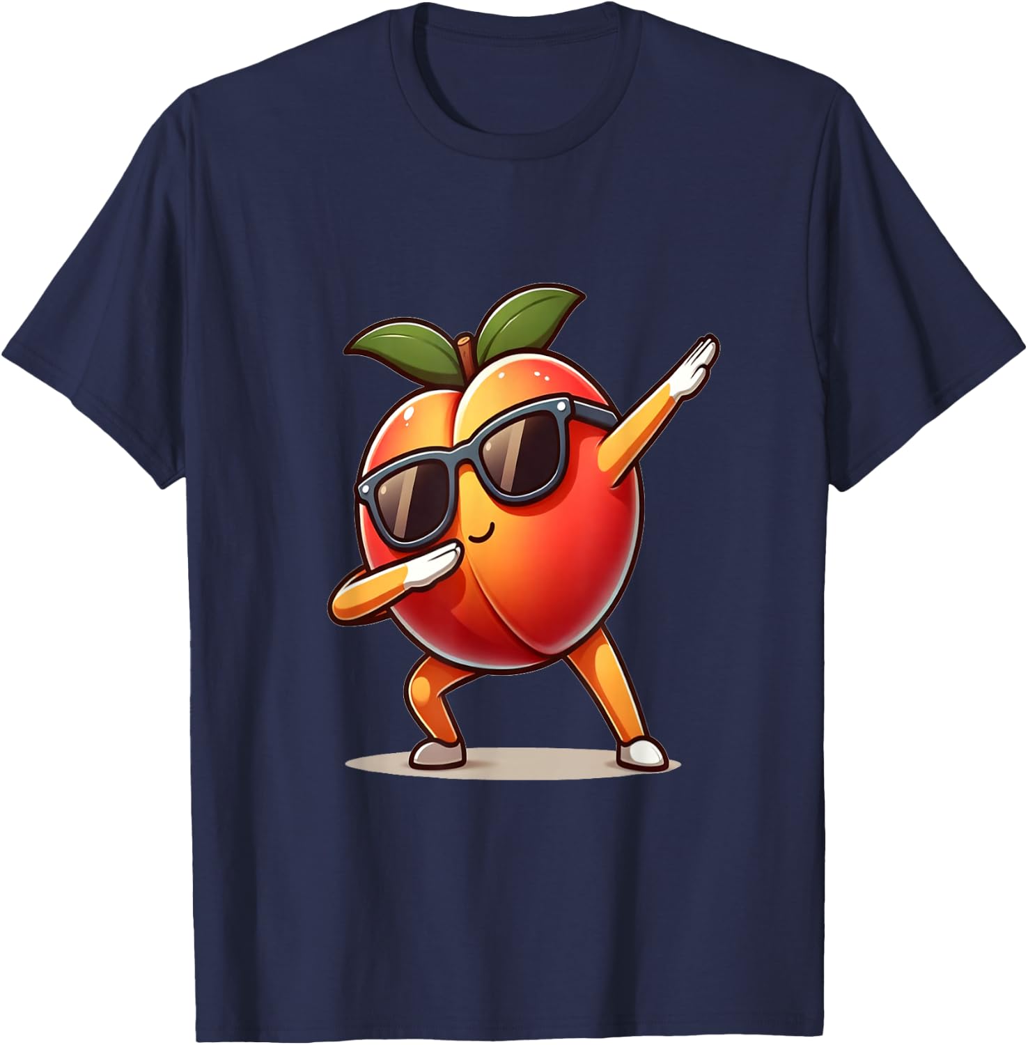 Dab Peach Dancing Dabbing Peach Fruit T-Shirt - T-Shirt | Navy