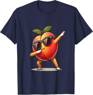 Dab Peach Dancing Dabbing Peach Fruit T-Shirt - T-Shirt | Navy
