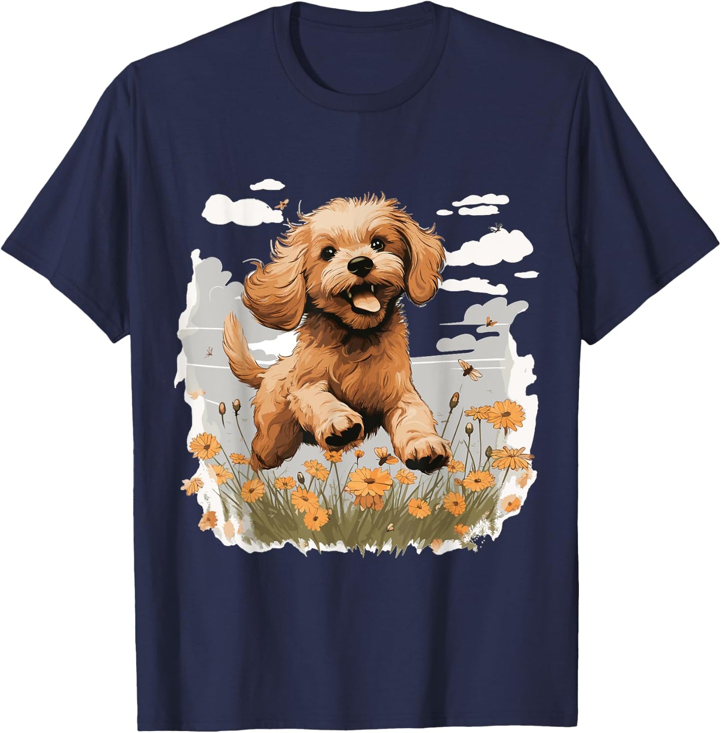 Cavapoo Dog Breed Pet Cute Graphic T-Shirt - T-Shirt | Navy