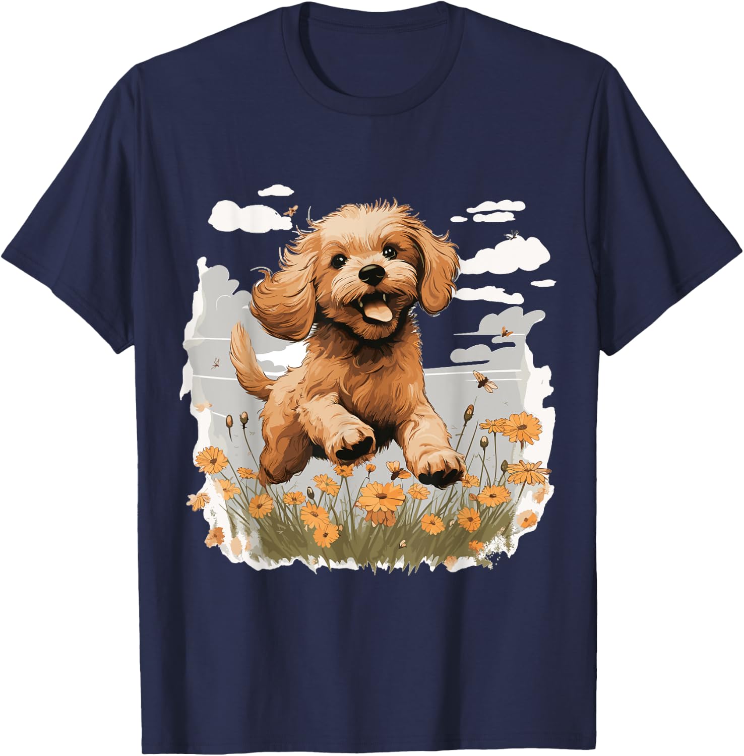 Cavapoo Dog Breed Pet Cute Graphic T-Shirt - T-Shirt | Navy