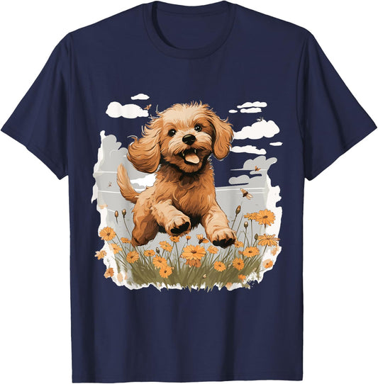 Cavapoo Dog Breed Pet Cute Graphic T-Shirt - T-Shirt | Navy
