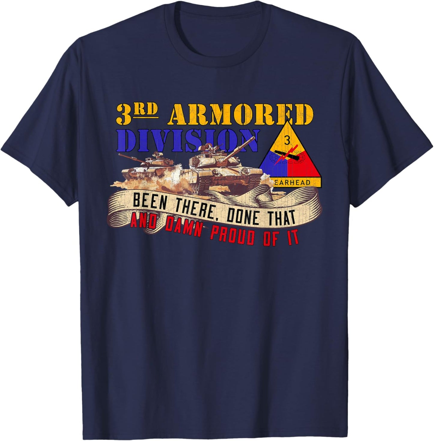 3rd Armored Division 3rd AD Spearhead Veteran Day Gifts T-Shirt - T-Shirt | Navy