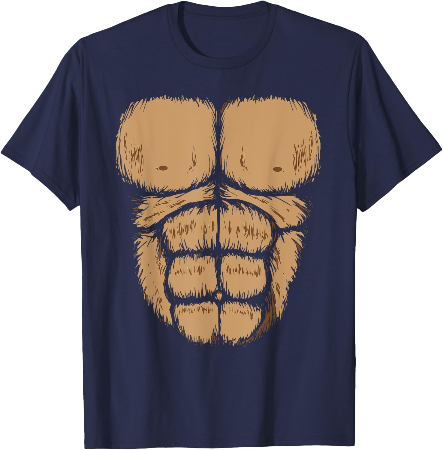 Halloween Gorilla Chest Costume | Funny Monkey Gift T-Shirt - T-Shirt | Navy